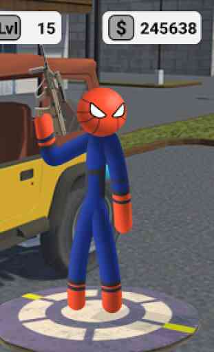 Spider Stickman Rope - Hero of Crime City 2