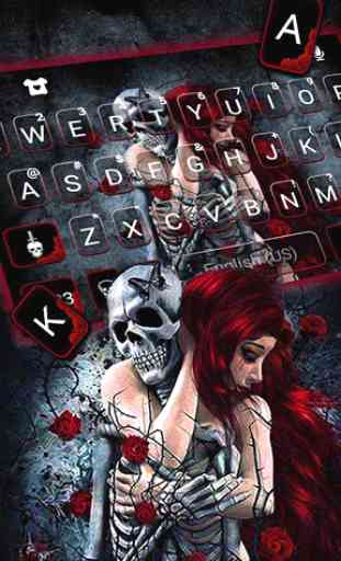 Spooky Skeleton Love Tastatur-Thema 2