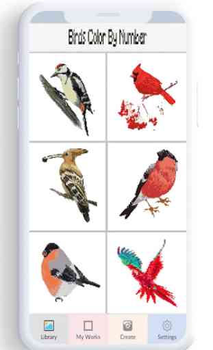 Vögel Farbe nach Anzahl, Pixel Vogel Färbung 1