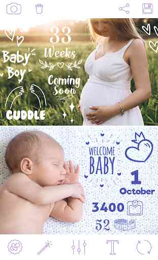 Baby Foto. Schwangerschaft-Aufkleber 3