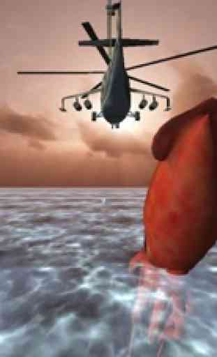 Schwarzer Vogel Krake Angriff - Hungrig Tintenfisch Invasion Heli Strike 3D 3