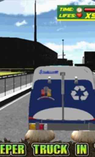 Stadt Müllwagen-Simulator 3D - fahren Müllfahrzeug und Bagger Kran, um die Straßen zu fegen 4