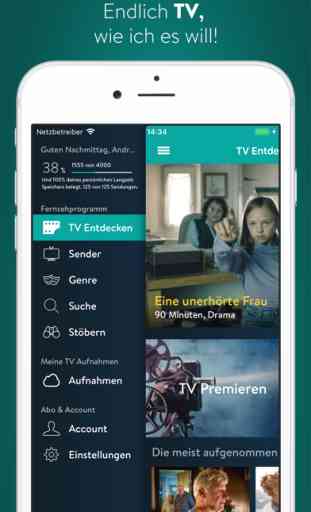 YouTV Fernsehen, Mediathek, TV 1